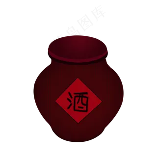 中国风酒坛节假日素材