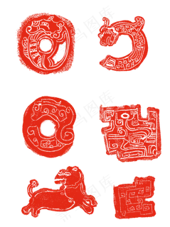 印章龙纹虎纹可商用元素