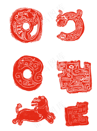 印章龙纹虎纹可商用元素