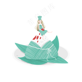 坐在粽子上的小女孩