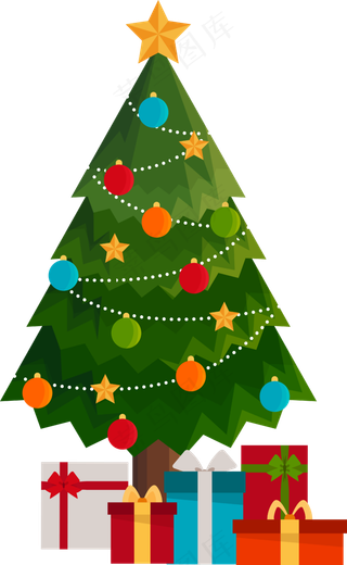 圣诞树和礼物,免抠元素