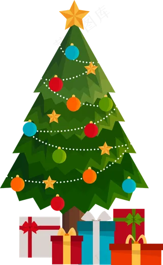 圣诞树和礼物,免抠元素