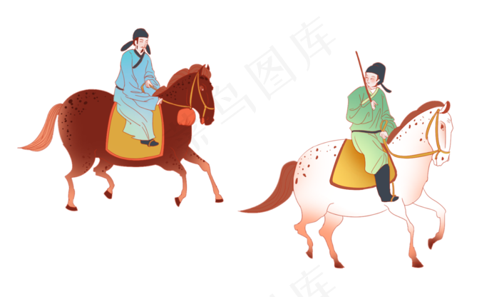 古代骑马古风男人物