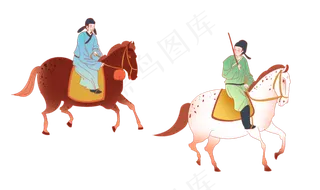 古代骑马古风男人物