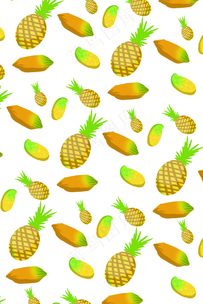 黄色菠萝底纹装饰(3543X5315(DPI:300))psd模版下载