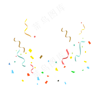 彩色卡通惊喜彩带毕业,免抠元素
