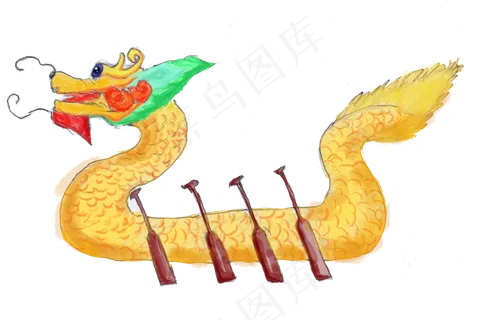端午节手绘风龙舟png 端午节手绘风龙舟png