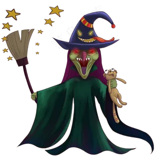 万圣节邪恶巫婆手绘免抠元素 万圣节邪恶巫婆手绘免抠元素