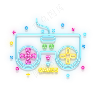 霓虹灯风游戏手柄