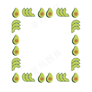 水果牛油果鳄梨边框装饰小清新