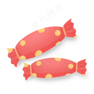 红色波点可爱六一儿童节糖果装饰