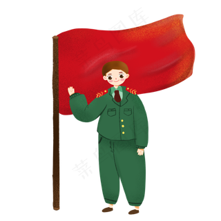 卡通建军节军人形象