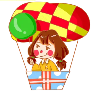 儿童节开心的女孩手绘