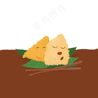 手绘端午节肉粽PNG素材