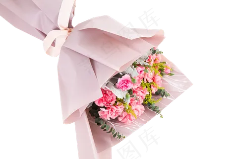 粉色系手绘花朵花捧花束,免抠元素