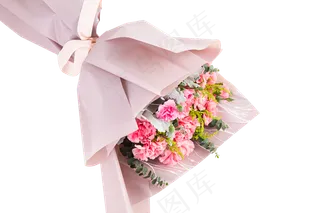 粉色系手绘花朵花捧花束,免抠元素