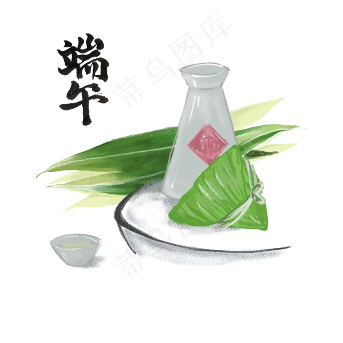 端午节食物粽子雄黄酒(2000X2000(DPI:300))psd模版下载