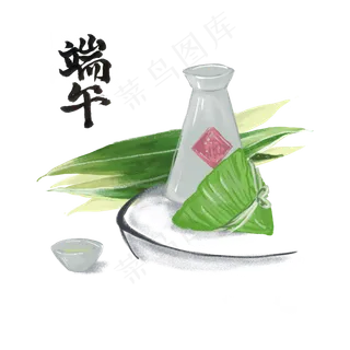 端午节食物粽子雄黄酒