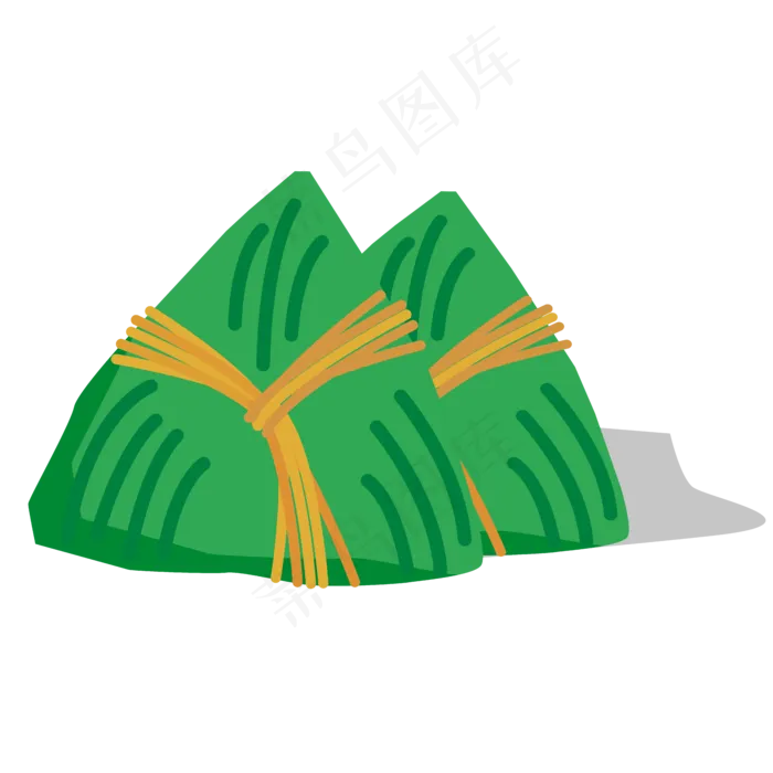 绿色粽子端午简单手绘素材(2000X2000(DPI:300))ai矢量模版下载