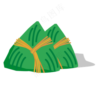 绿色粽子端午简单手绘素材
