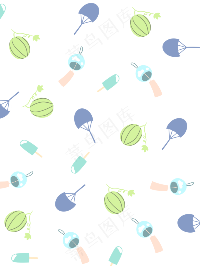 立夏西瓜底纹装饰