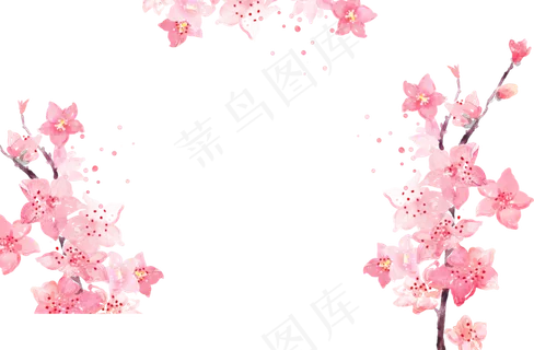 手绘粉色桃花花瓣元素素材,免抠元素