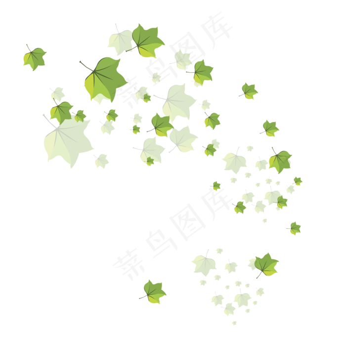 手绘植物树叶漂浮的叶子