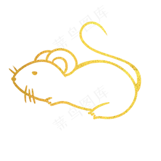 烫金中国风鼠年,免抠元素