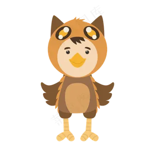 儿童节猫头鹰服饰矢量素材