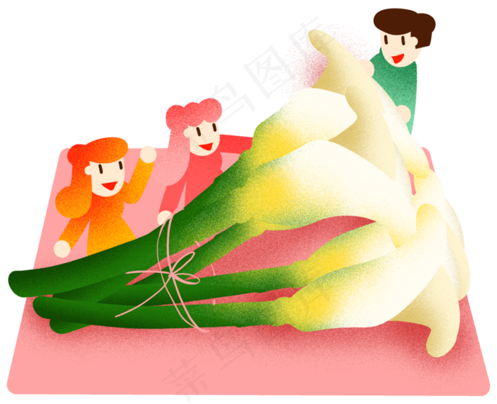 立春小清新花朵插画