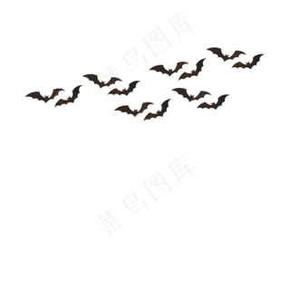 灰色创意蝙蝠飞舞元素