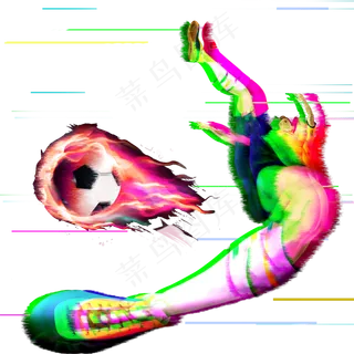 抖音风格踢足球的免抠图