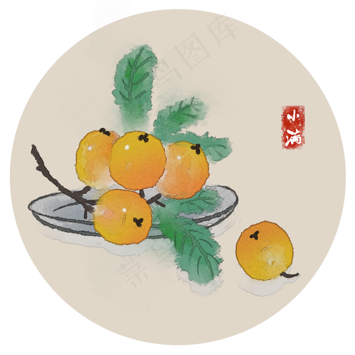小满枇杷24节气时令鲜果(2000X2000(DPI:300))psd模版下载