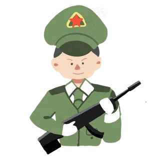 八一建军节军人持枪