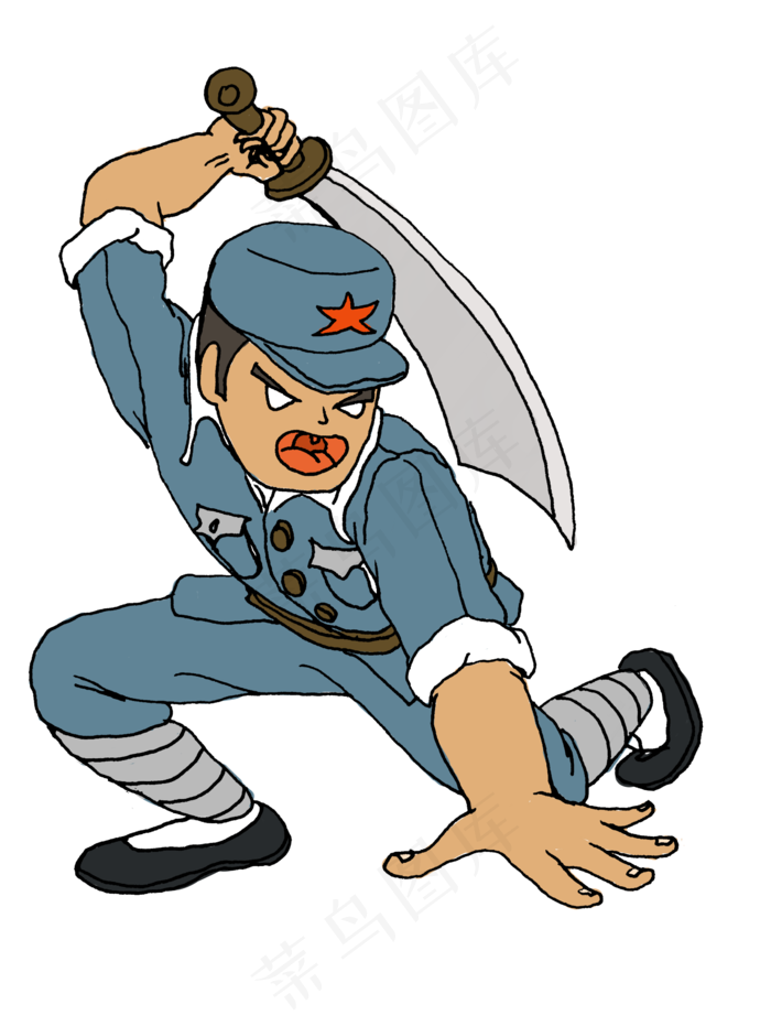 抗日期间的八路军战士(2362X3141(DPI:300))psd模版下载