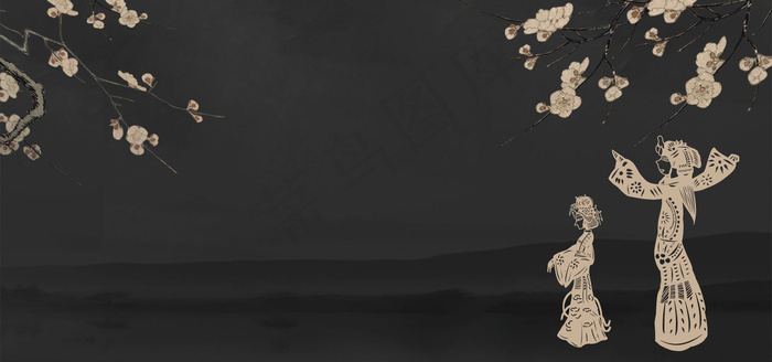 中国风古典皮影画册banner(1920*900px 	       )psd模版下载