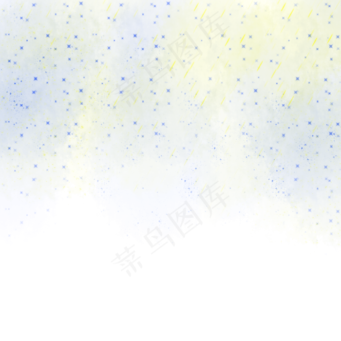 金色蓝色点缀星光,免抠元素