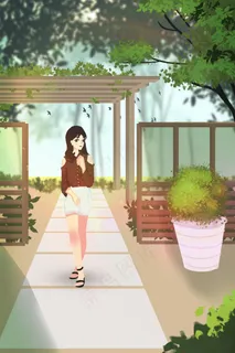 夏天室外公园女孩 夏天室外公园女孩