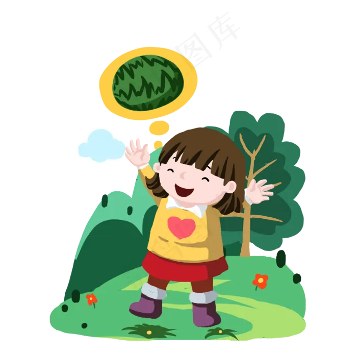 谷雨开心的小女孩