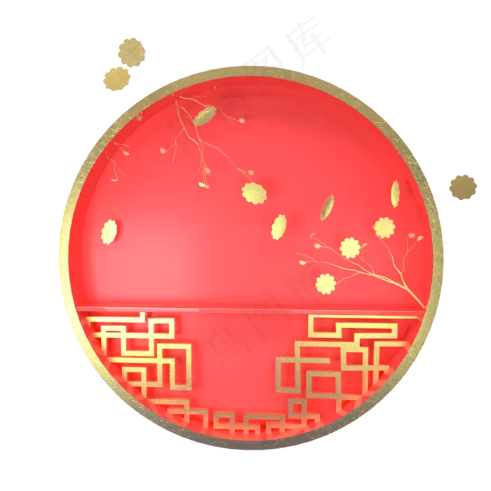 红色金色春节舞台,免抠元素(2000X2000(DPI:72))psd模版下载