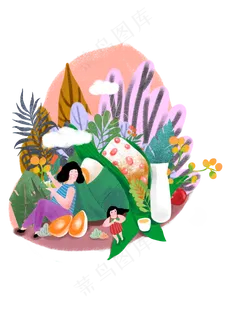 端午节多彩风景人物画 端午节多彩风景人物画