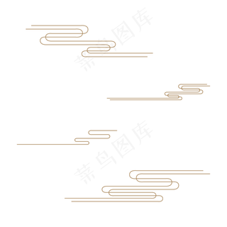 中国风线条云,免抠元素