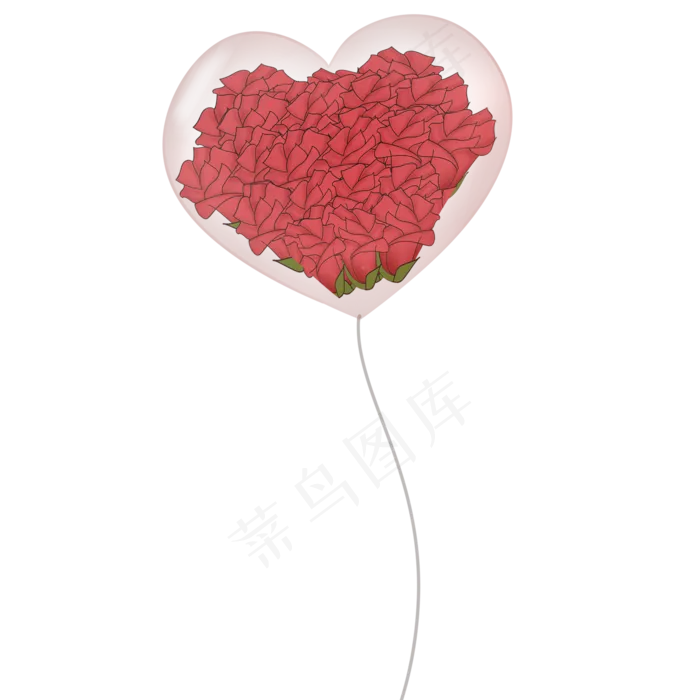 情人节玫瑰花瓣气球(2000X2000(DPI:299))psd模版下载