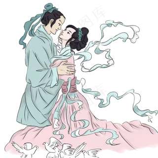 七夕手绘牛郎织女