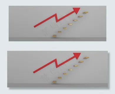 金融理财金融商业指标上升红色指标金色阶梯