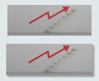 金融理财金融商业指标上升红色指标金色阶梯