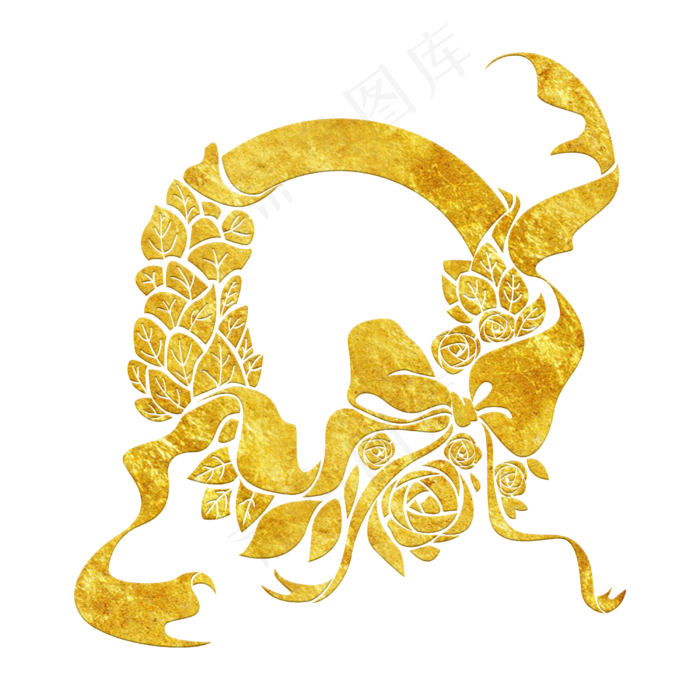 中国风传统烫金鲜花花纹装饰图之(2500X2500(DPI:300))psd模版下载