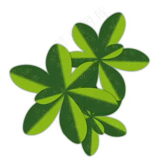 春天绿植多叶手绘