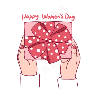 妇女节粉色系礼盒插图PNG免抠素材