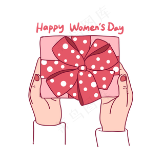 妇女节粉色系礼盒插图PNG免抠素材